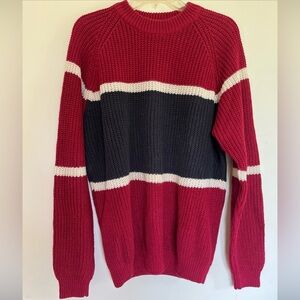 Vintage 90’s Men's Pullover Crewneck Sweater Crimson and Grey M Beau Champ